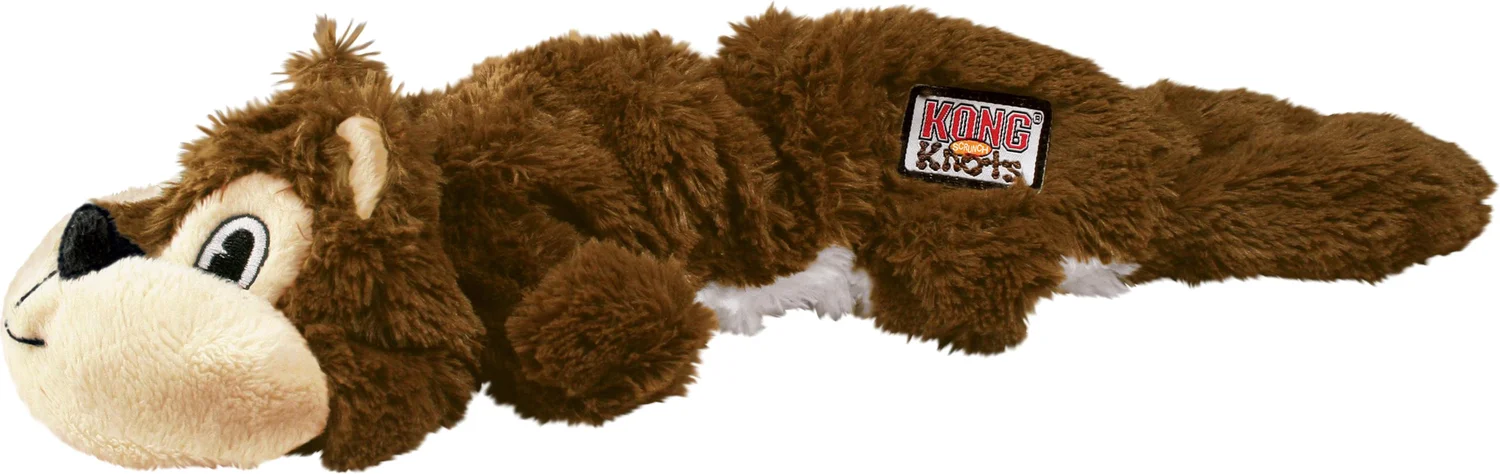 Kong knuffel Scrunch Knots eekhoorn 29,9 x 8,3 x 5,1 cm