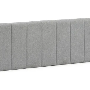 Grijze gestoffeerde hoofdeinde Creta 160×60 cm, Gewatteerd met Schuim, Verticaal Geborduurd, 8 cm Dik.