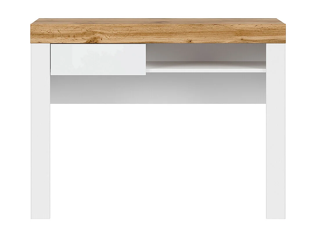 Hella Wit en Hout 1-lade bureauconsole