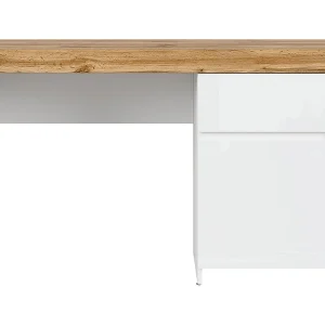 Hella Wit en Hout 1-deurs bureau met 1 lade Hella Wit en Hout 1-deurs bureau met 1 lade