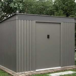 Grijs metalen tuinhuisje van gegalvaniseerd staal 4,29 m² – FOLCO