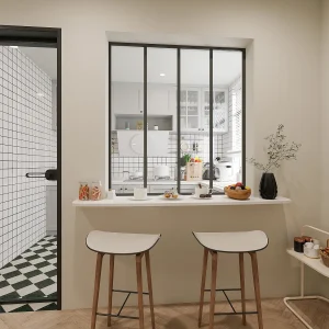 Glazen binnenraam BAYVIEW van aluminium 120 x 130 cm zwart Glazen binnenraam BAYVIEW van aluminium 120 x 130 cm zwart