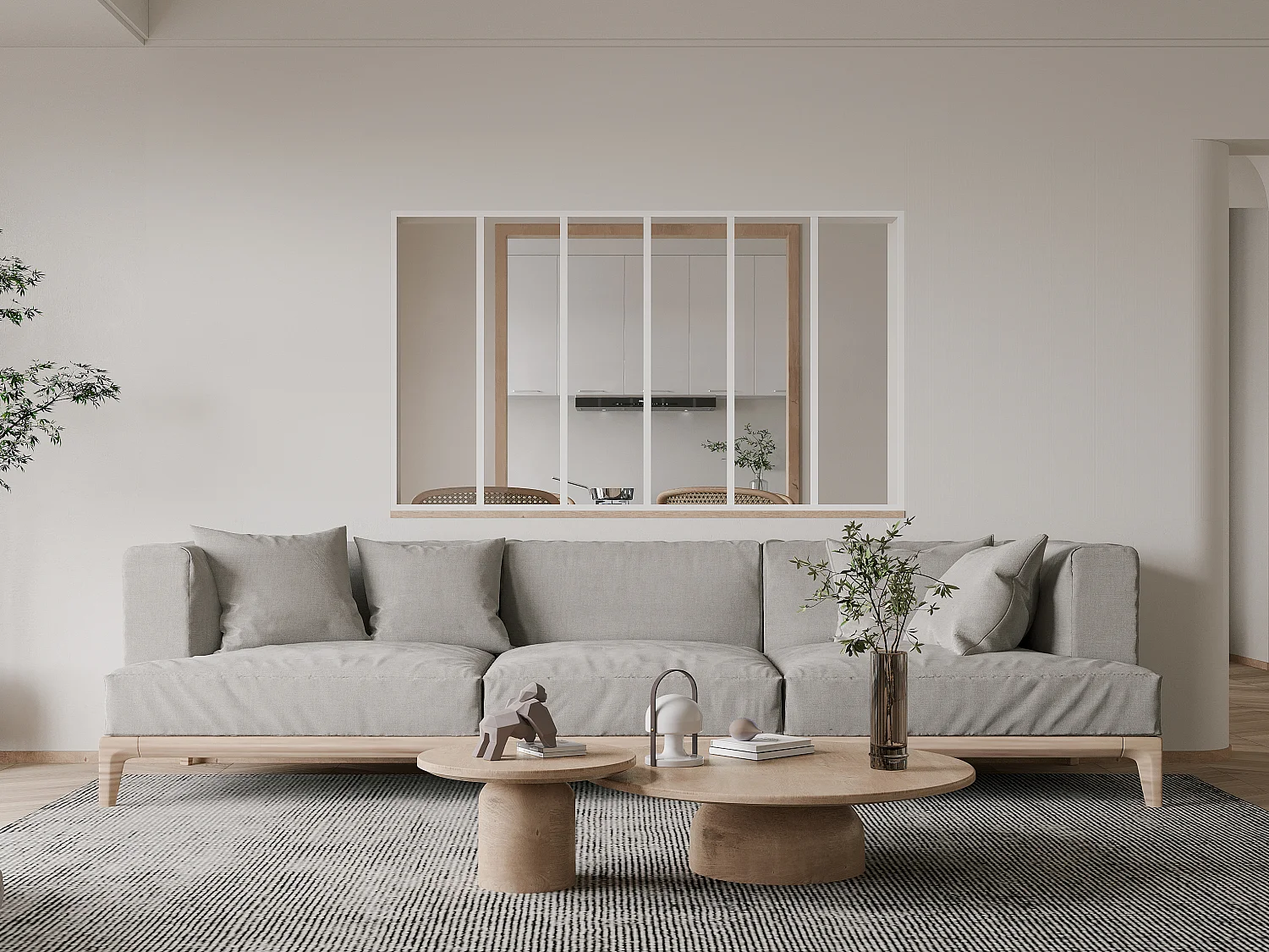 Glazen binnenraam BAYVIEW in aluminium met witte poedercoating -180x105cm- Koop nu online