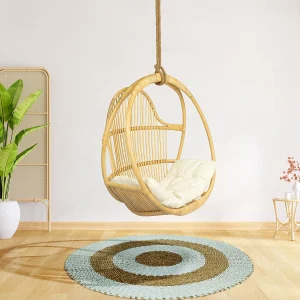 Hangfauteuil van natuurlijke rotan met zitkussen BRIANNA Hangfauteuil van natuurlijke rotan met zitkussen BRIANNA