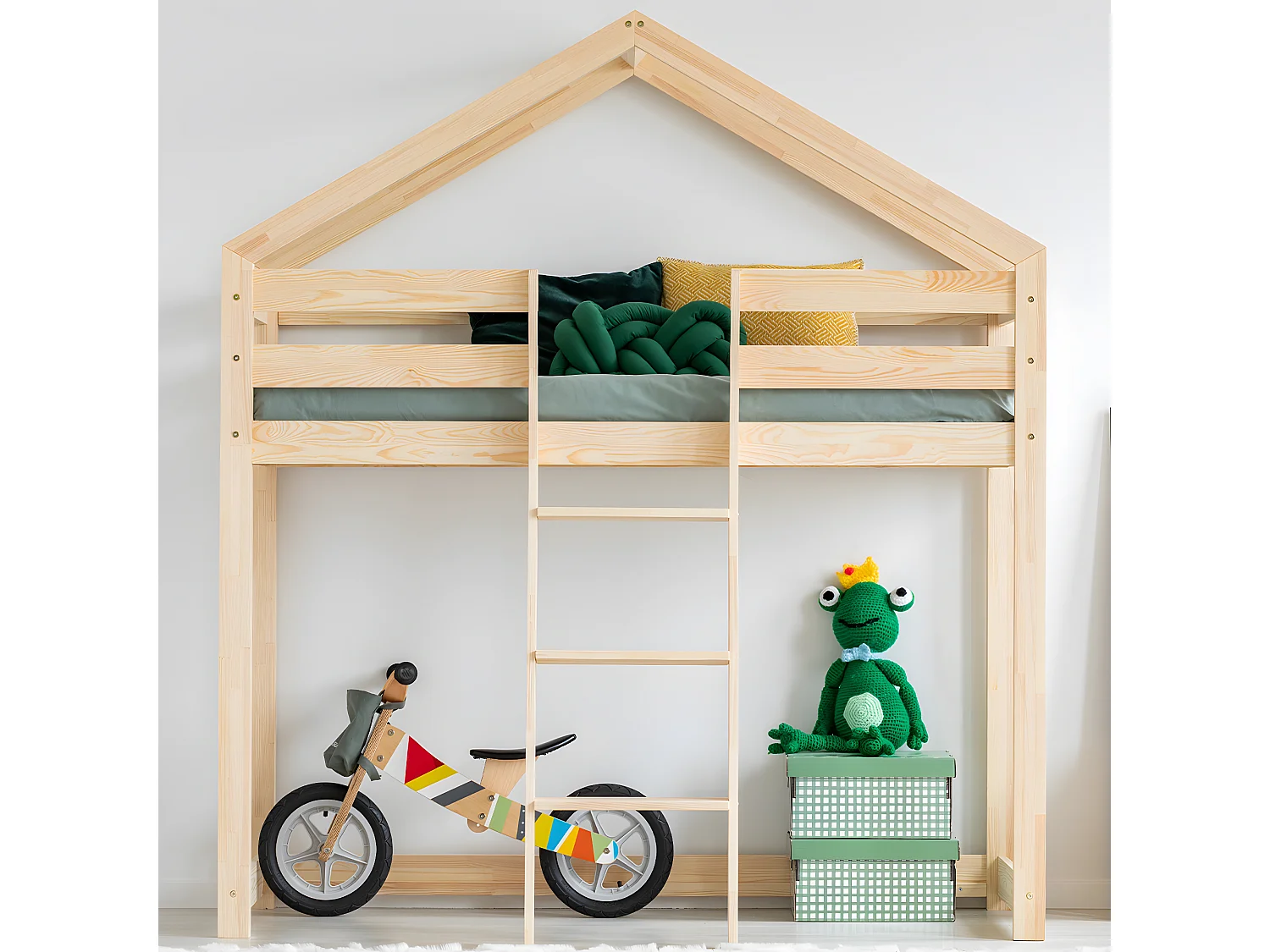 Halfhoog kajuitbed 70x140 inclusief lattenbodem Jeanne Bois