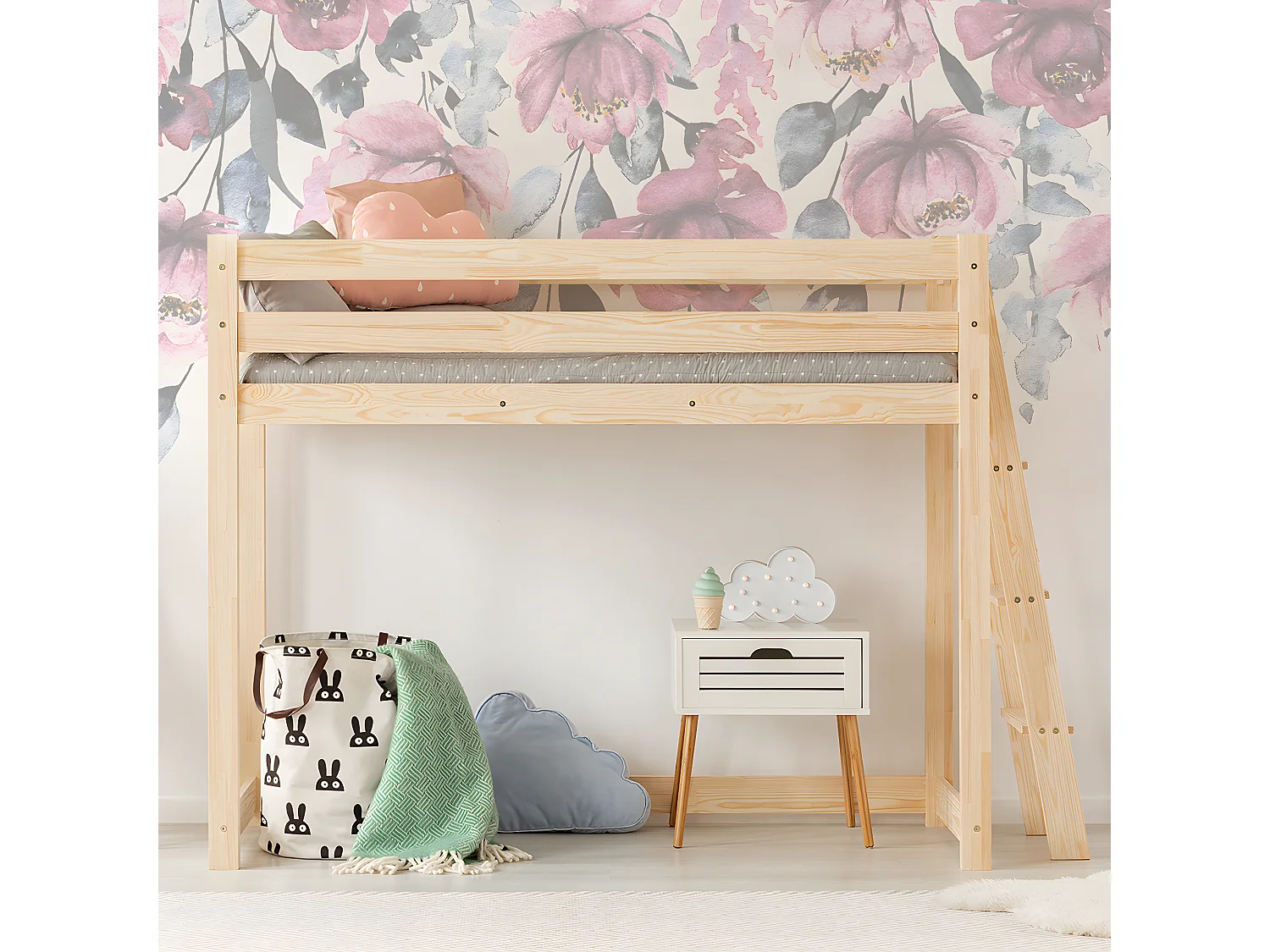 Halfhoogslaper 70x140 inclusief lattenbodem Mark Bois