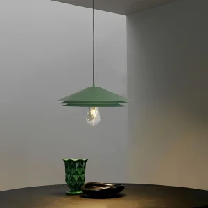Hanglamp, luster van metaal – D35 x H161 cm – Groen – KIRUNA