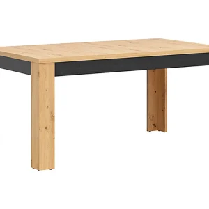 Glenn Hout en zwarte uitschuifbare eettafel 4 tot 6 zitplaatsen