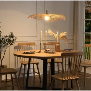 Hanglamp etnische stijl van bamboe – D 80 x H 120 cm – Naturel en zwart – JUREA – Koop nu