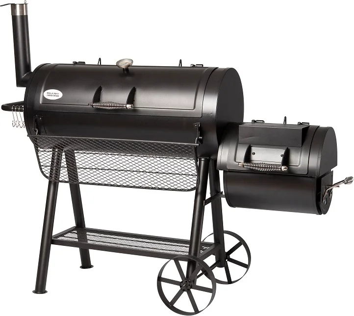Intratuin houtskool barbecue met rookoven Texas grill Houston 155 x 78 x 132 cm + Intratuin barbecue hoes