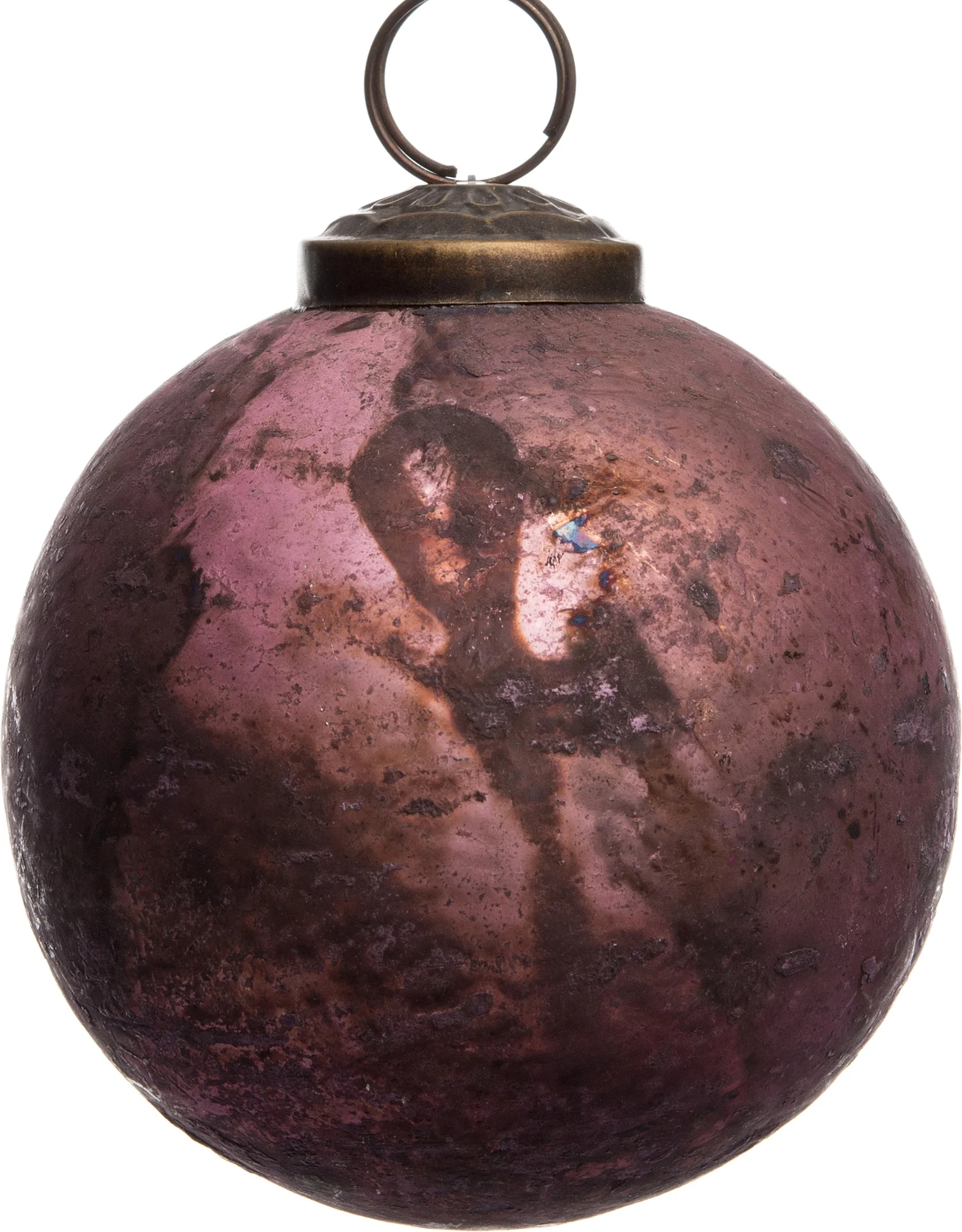 Intratuin kerstbal oranje / roze D 8 cm