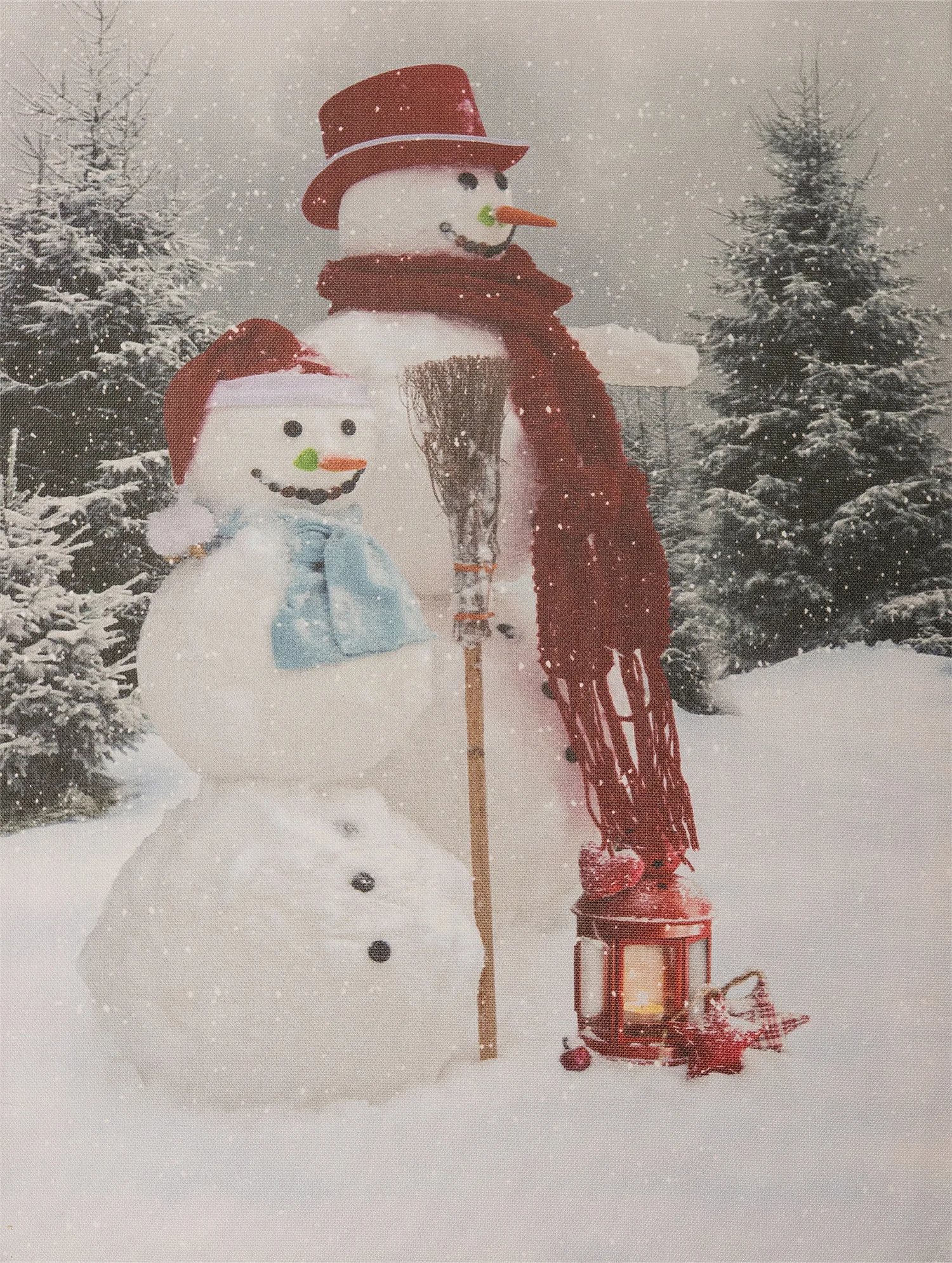 Intratuin canvas met verlichting sneeuwpoppen 40 x 30 cm