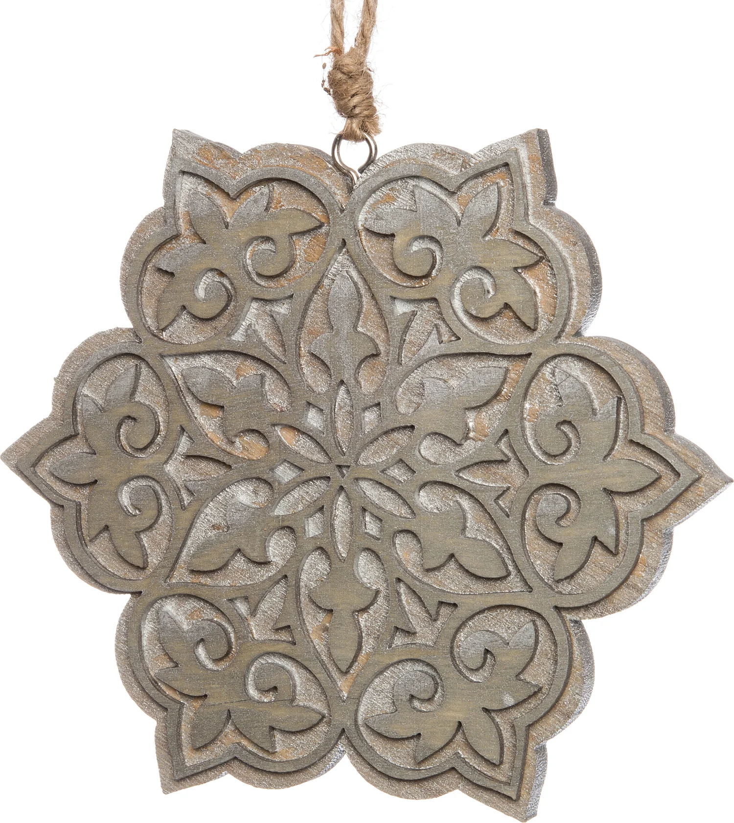 Intratuin kerst ornament sneeuwvlok 16 x 15 x 1 cm zilver