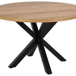 Heata eetkamertafel Ø 120 cm naturel, zwart.
