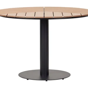 Hector tuintafel Ø113 cm zwart, teak essen. Hector tuintafel Ø113 cm zwart, teak essen.
