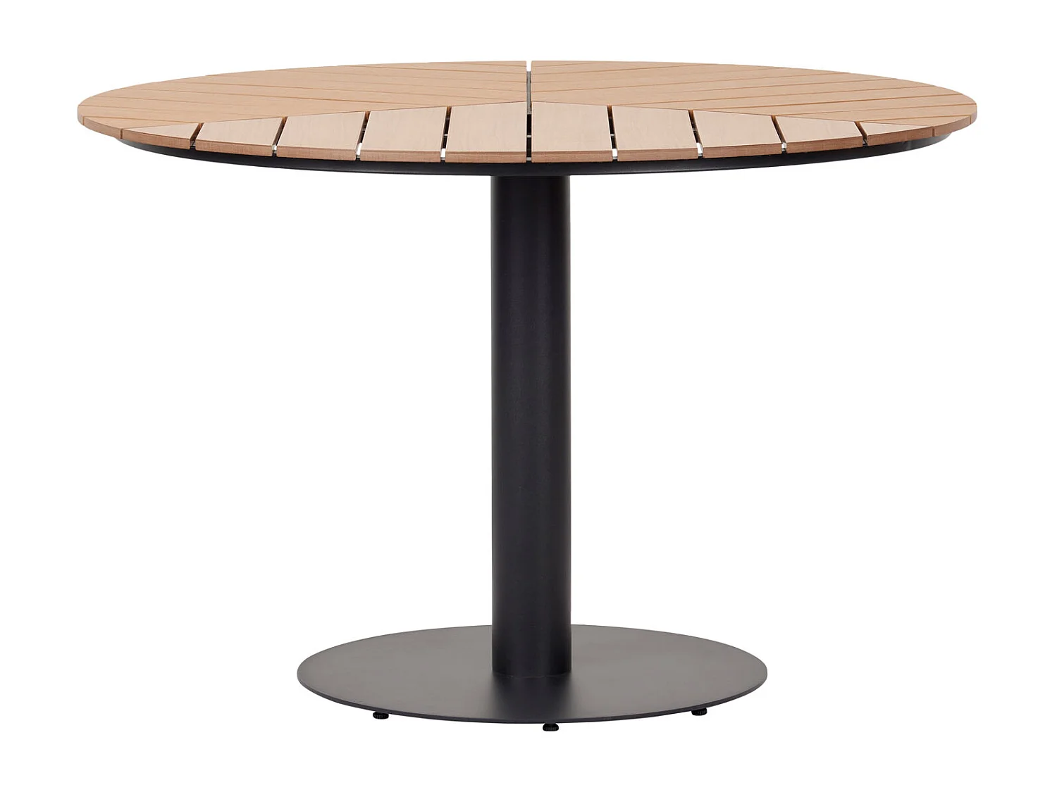 Hector tuintafel Ø113 cm zwart, teak essen.