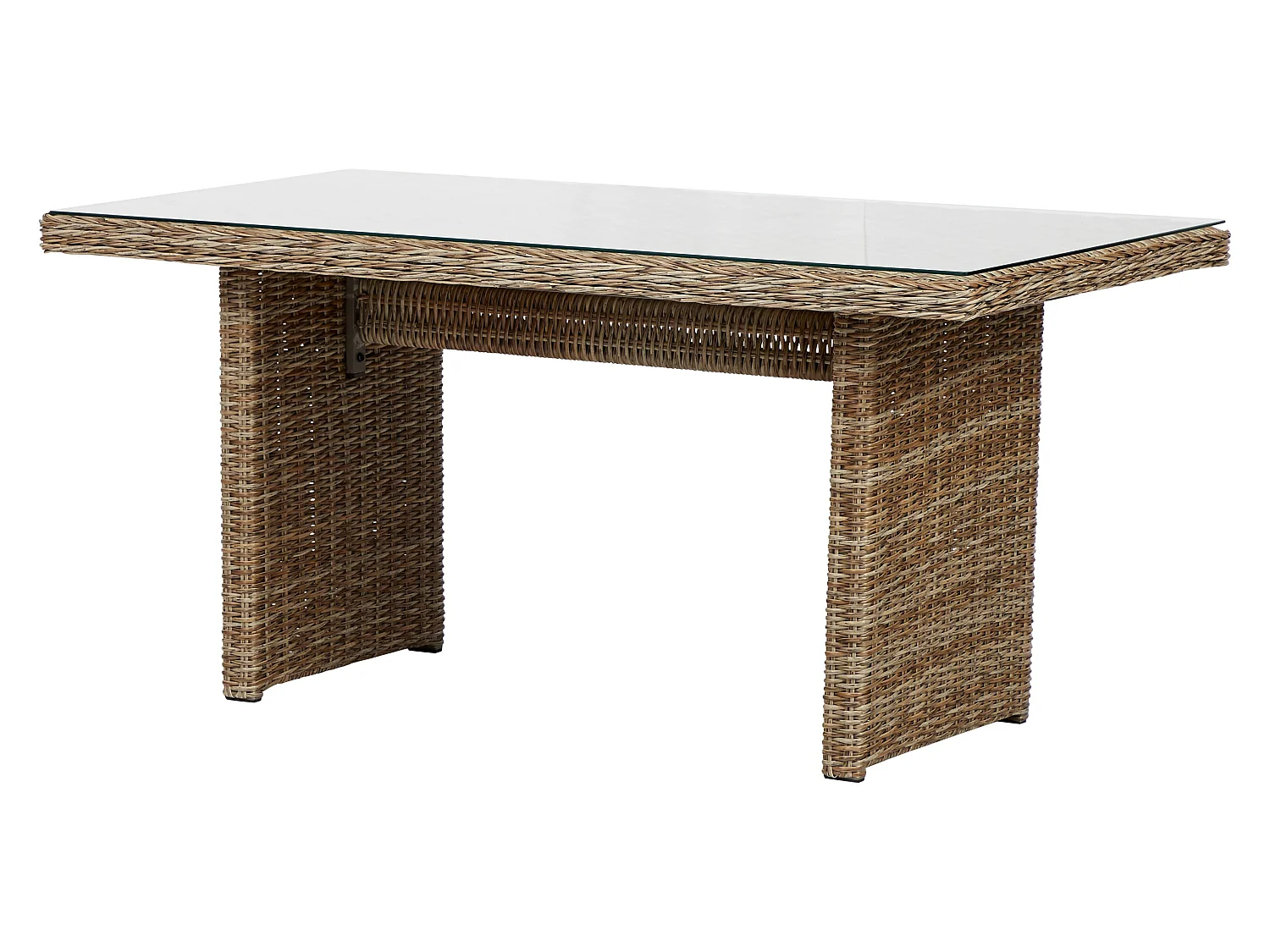 Gram tuintafel 142 x 76 cm, met glasplaat, naturel.
