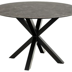 Hevar eetkamertafel Ø119 cm keramiek zwart.