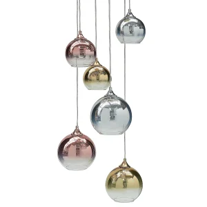 Hanglamp 6 lampen meerkleurig TOOMA Hanglamp 6 lampen meerkleurig TOOMA