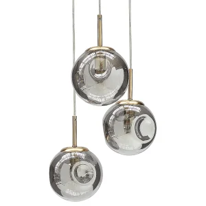 Hanglamp 3 lampen messing RALFES Hanglamp 3 lampen messing RALFES