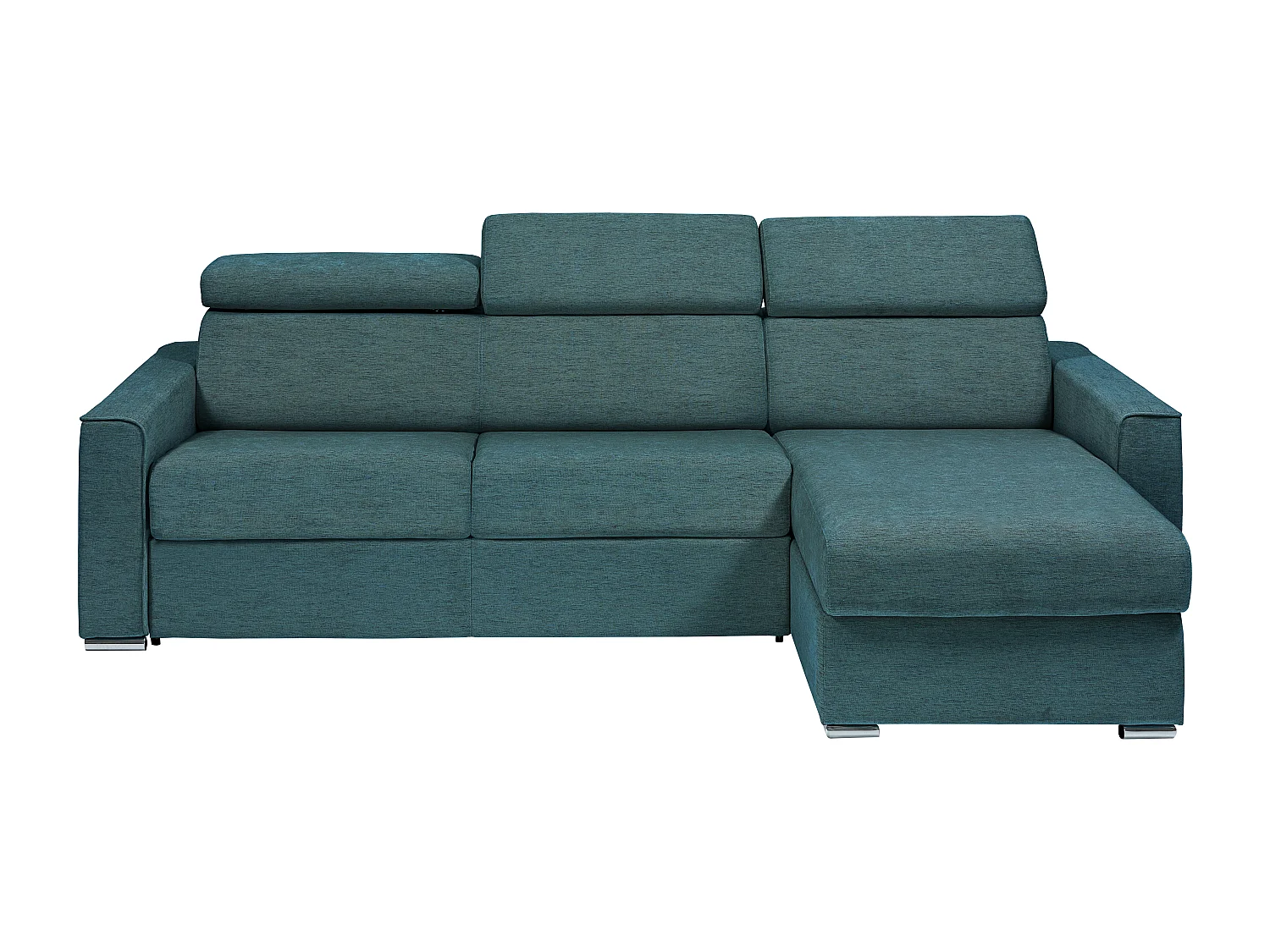 Omkeerbare slaapbank met hoek in beige stof latten van 160 cm matras 18 cm VIZIR
