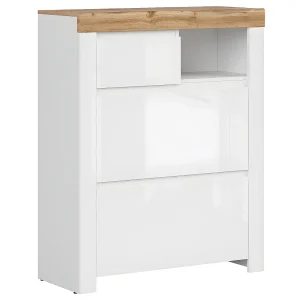 Hella Schoenenkast Wit en Hout Hella Schoenenkast Wit en Hout