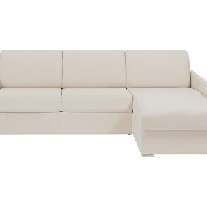 Snel om te bouwen slaapbank met hoek in beige stof – Bed van 140 cm met latten van 22 cm dik – CALIFE Snel om te bouwen slaapbank met hoek in beige stof – Bed van 140 cm met latten van 22 cm dik – CALIFE