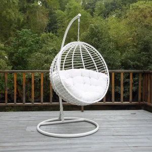 Hangstoel van gewoven hars – Wit – BONTOC – Koop nu eenvoudig en goedkoop online Hangstoel van gewoven hars – Wit – BONTOC – Koop nu eenvoudig en goedkoop online