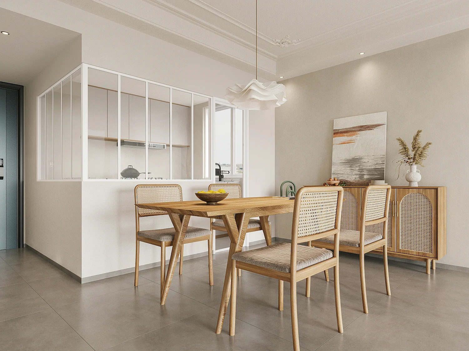 Glazen hoekbinnenraam in industriële stijl in gepoederlakt aluminium - L150 x L150 x H105 - Wit - BAYVIEW