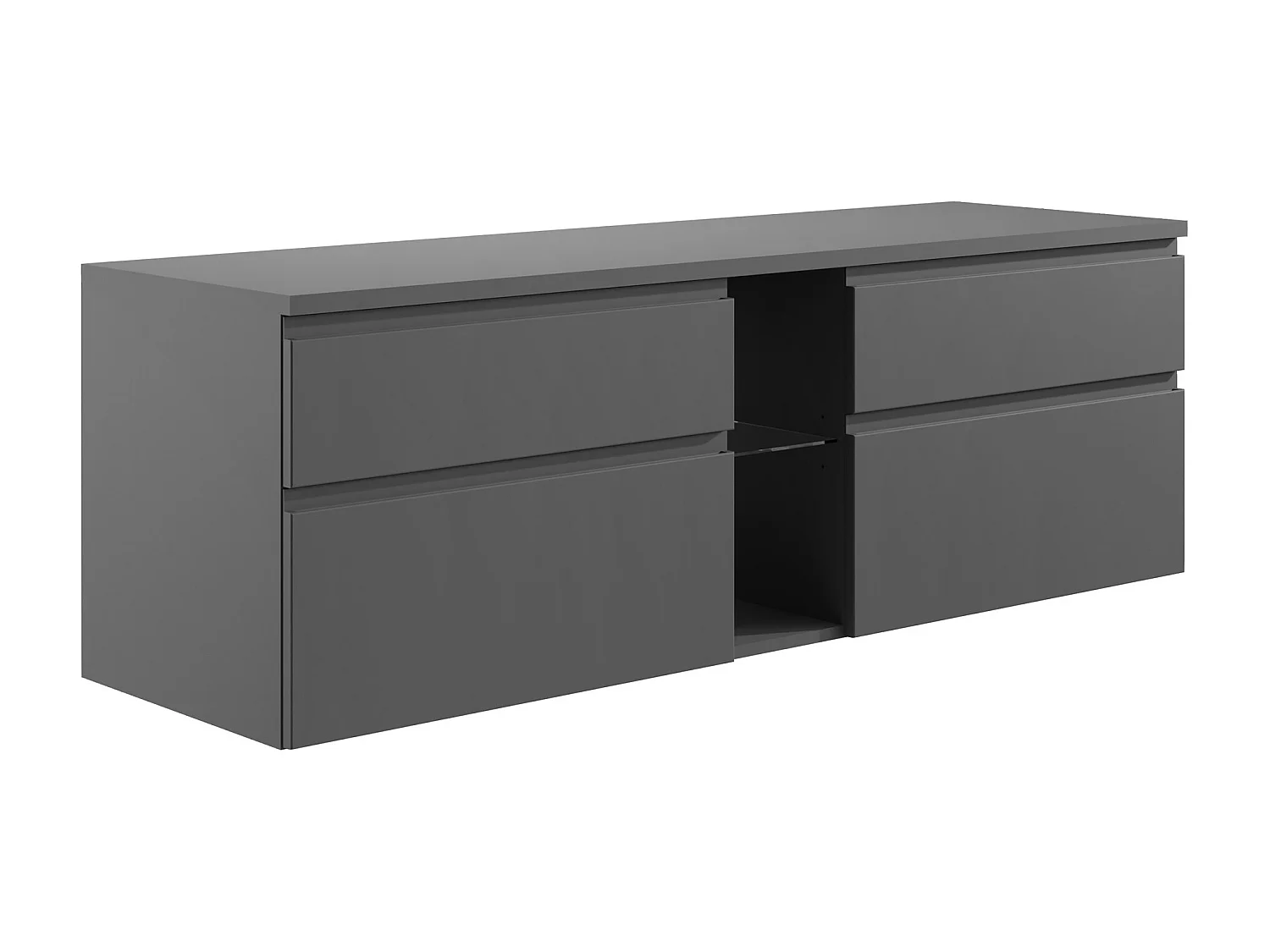 Hangmeubel onder wastafel, antraciet, L150 x H46 cm, MAGDALENA