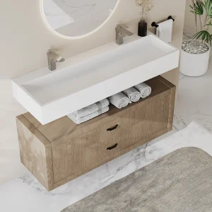 Hangend wastafelblad solid surface – Wit – L120 x B40 x H15 cm – YAMDROK – Koop nu eenvoudig online Hangend wastafelblad solid surface – Wit – L120 x B40 x H15 cm – YAMDROK – Koop nu eenvoudig online