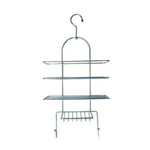Hangende chromen doucheplank van MSV met hout – 25x53x11cm Hangende chromen doucheplank van MSV met hout – 25x53x11cm