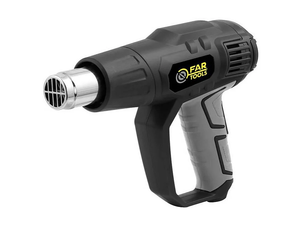 Heteluchtpistool PRO 2000 W zwart, instelbare temperatuur 60-600 °C met 4 mondstukken en schraper
