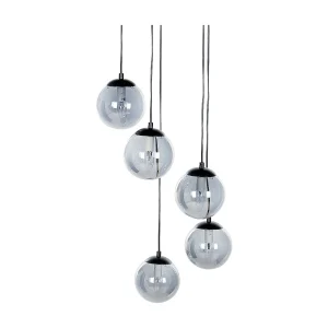 Hanglamp 5 lampen zwart NOEL