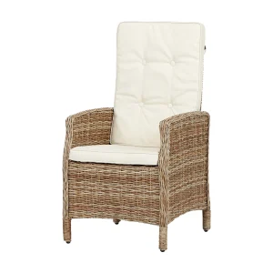Gram tuinstoel incl. kussen, met pomp, naturel en off white.