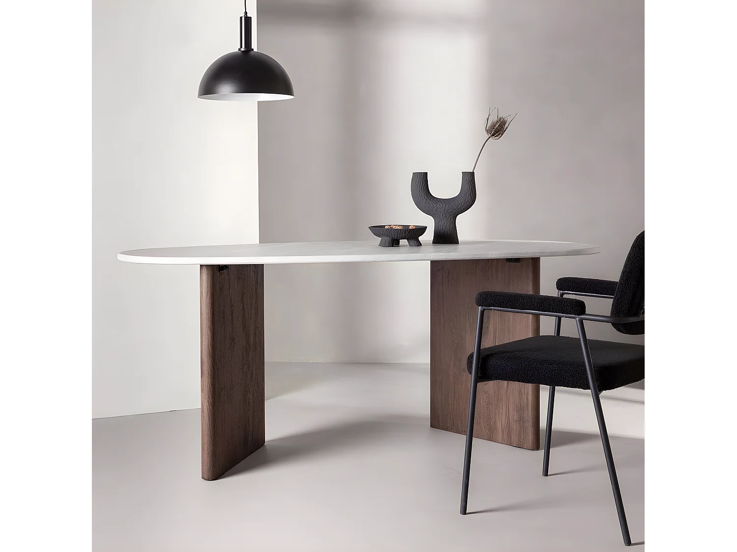 Grönvik eetkamertafel 90x180cm lichtgrijs.
