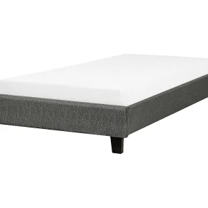 Gestoffeerd bed grijs lattenbodem 90 x 200 cm ROANNE