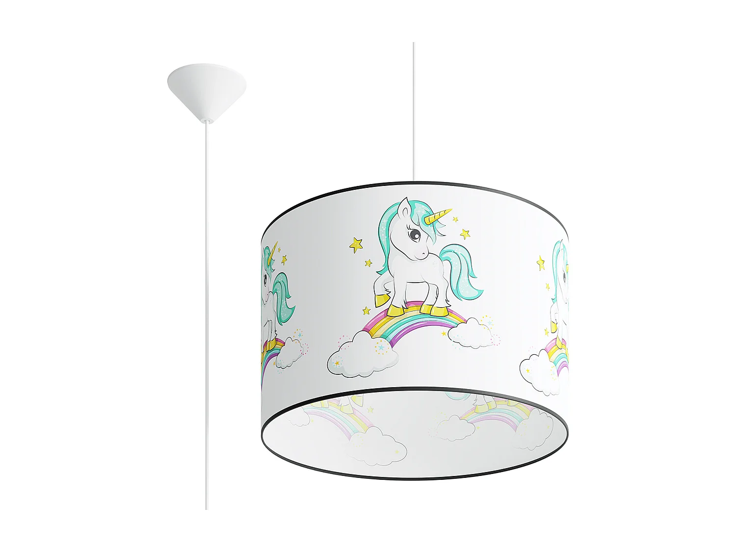 Hanglamp JEDNOROŻEC modern van - 1 lichtbronnen - L.40 x H.95 cm - veelkleurig