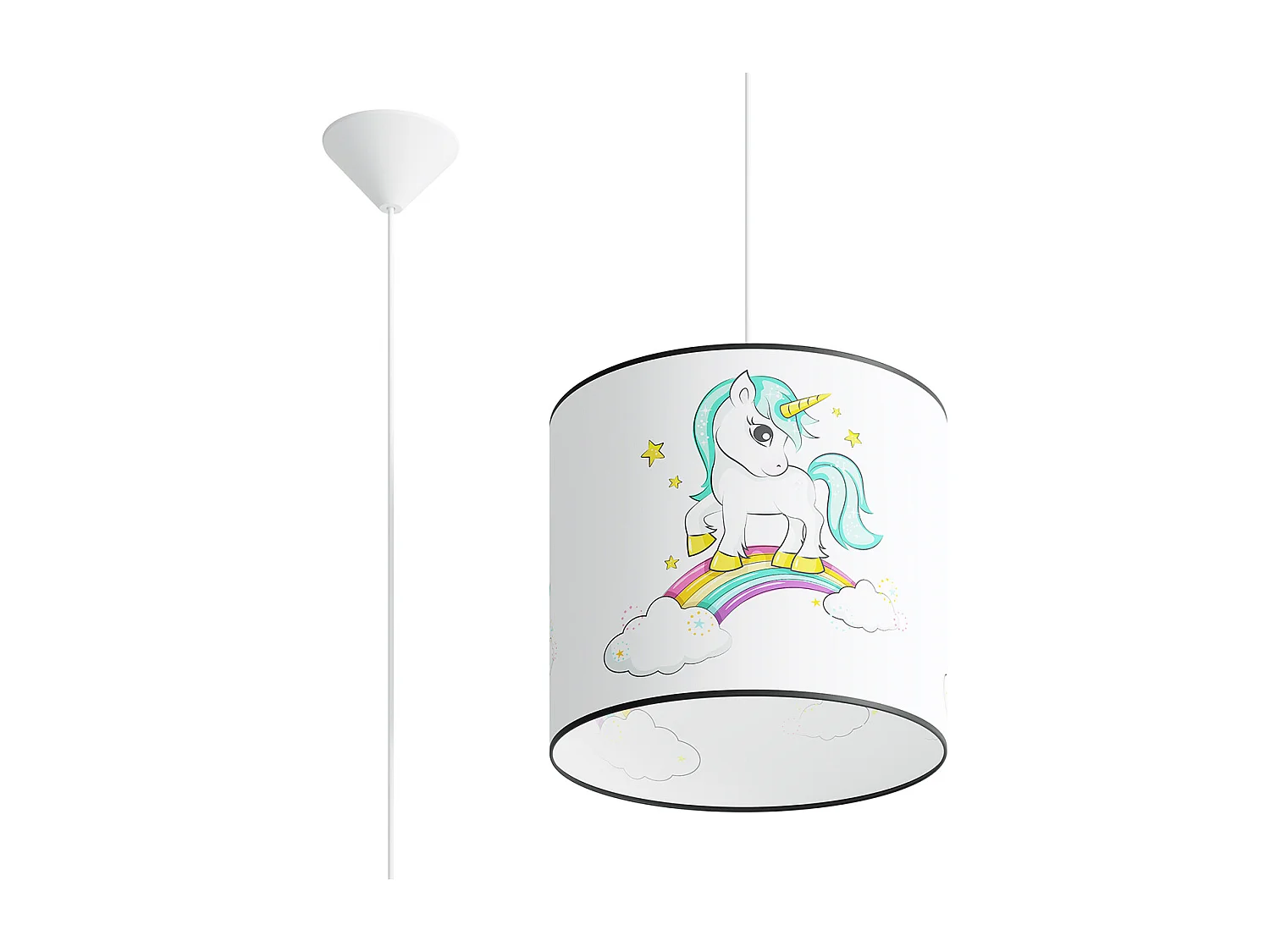 Hanglamp JEDNOROŻEC modern van - 1 lichtbronnen - L.30 x H.95 cm - veelkleurig