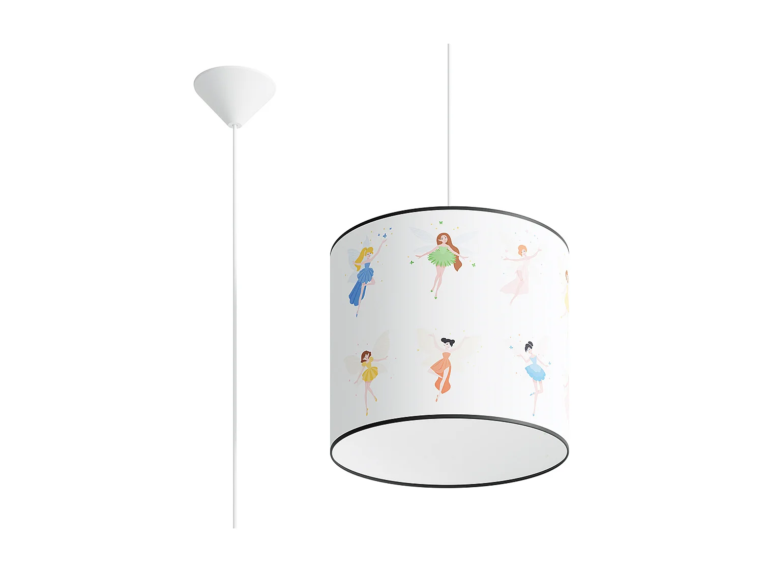 Hanglamp WRÓŻKI modern van - 1 lichtbronnen - L.30 x H.95 cm - veelkleurig