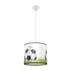 Hanglamp PIŁKA modern van – 1 lichtbronnen – L.30 x H.82 cm – wit/zwart/groen Hanglamp PIŁKA modern van – 1 lichtbronnen – L.30 x H.82 cm – wit/zwart/groen