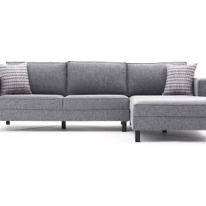 Hoekbank grijs linnen stof Kalena 258 cm-juiste hoek
