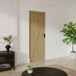 Hangende schuifdeur van hout en mdf – Licht naturel – H205 x L73 cm – BALERMA Hangende schuifdeur van hout en mdf – Licht naturel – H205 x L73 cm – BALERMA
