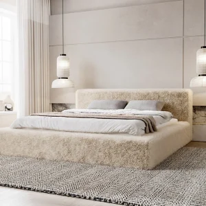 Gestoffeerd bed Enjoy 140×200 beige – opbergruimte voor beddengoed, houten lattenbodem, doorgestikt hoofdbord en bedframe Gestoffeerd bed Enjoy 140×200 beige – opbergruimte voor beddengoed, houten lattenbodem, doorgestikt hoofdbord en bedframe