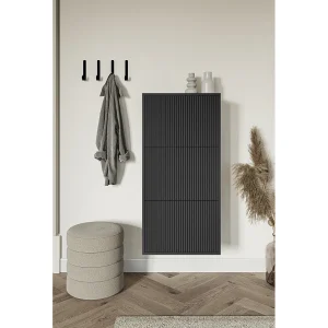 Hangende schoenenkast 50x30x125 cm – zwart – VELDIO Hangende schoenenkast 50x30x125 cm – zwart – VELDIO