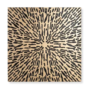 Tête lit MDF doré et noir Tête lit MDF doré et noir