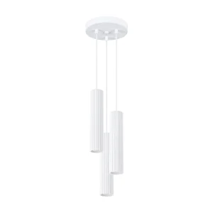 Hanglamp KARBON minimalistisch van  – 3 lichtbronnen – L.19,5 x H.108 cm – wit