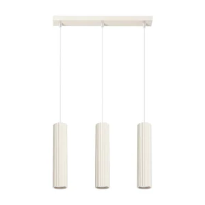 Hanglamp KARBON minimalistisch van  – 3 lichtbronnen – L.45 x H.98 cm – beige