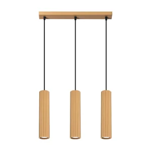 Hanglamp KARBON minimalistisch van  – 3 lichtbronnen – L.45 x H.98 cm – gouden