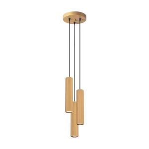 Hanglamp KARBON minimalistisch van – 3 lichtbronnen – L.19,5 x H.108 cm – gouden Hanglamp KARBON minimalistisch van – 3 lichtbronnen – L.19,5 x H.108 cm – gouden